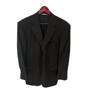 Mens Black Suit Jacket 40R Super 110s Fabric By Ing. Loro Piana & C Italy 2-Butt